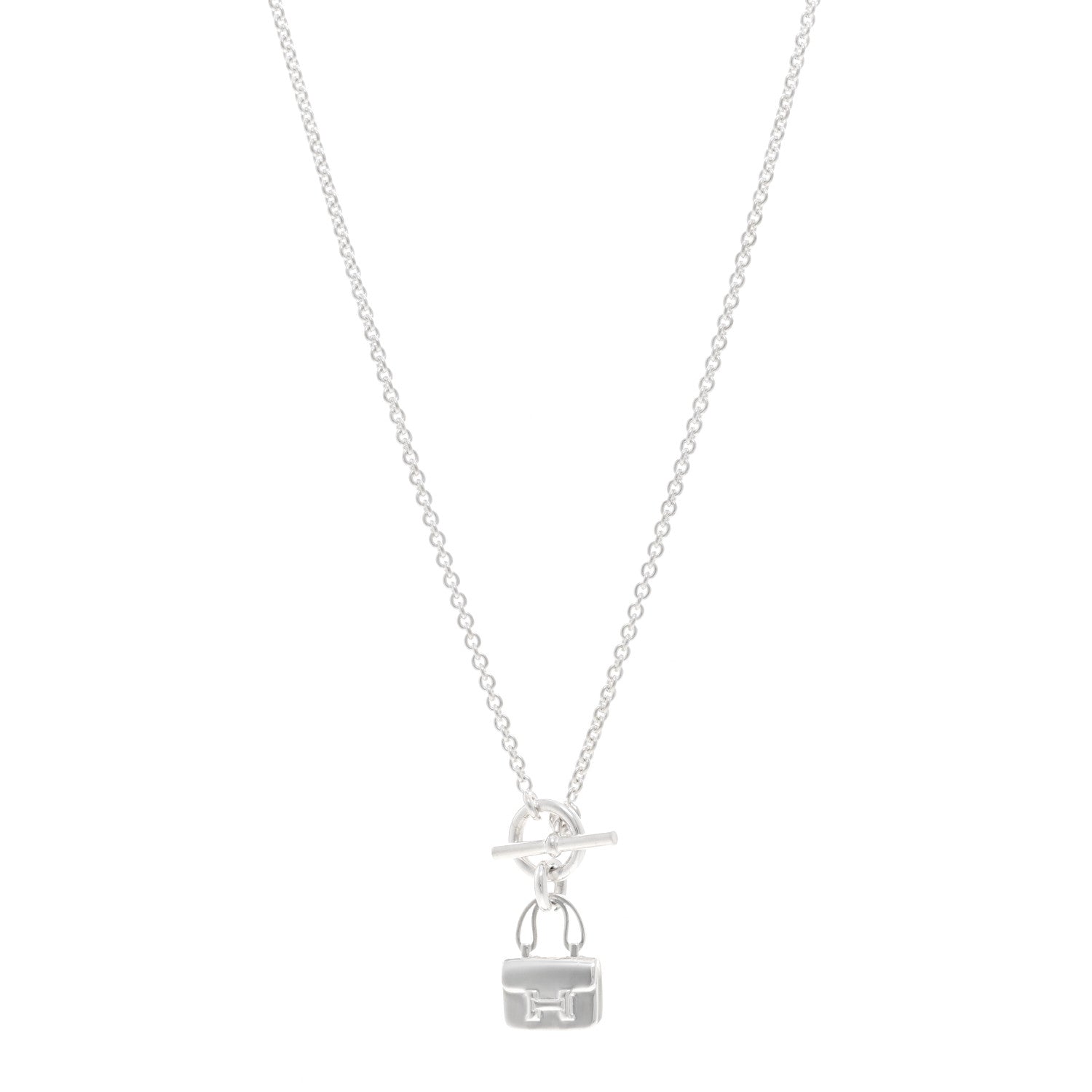 Hermes Sterling Silver Constance Amulettes Pendant Necklace 1 of 5