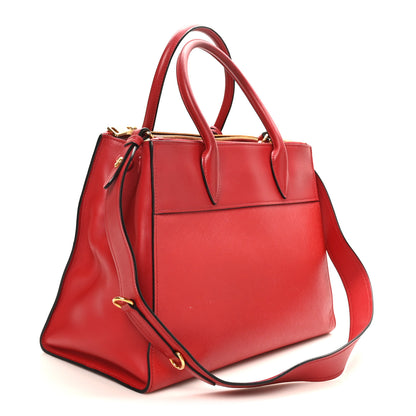 Prada Saffiano City Calfskin Medium Esplanade Rosso 3 of 9