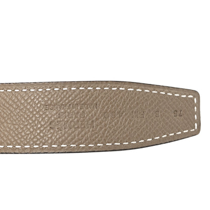 Hermes Swift Epsom 24mm Mini Constance H Belt 75 30 Black Etoupe 3 of 5