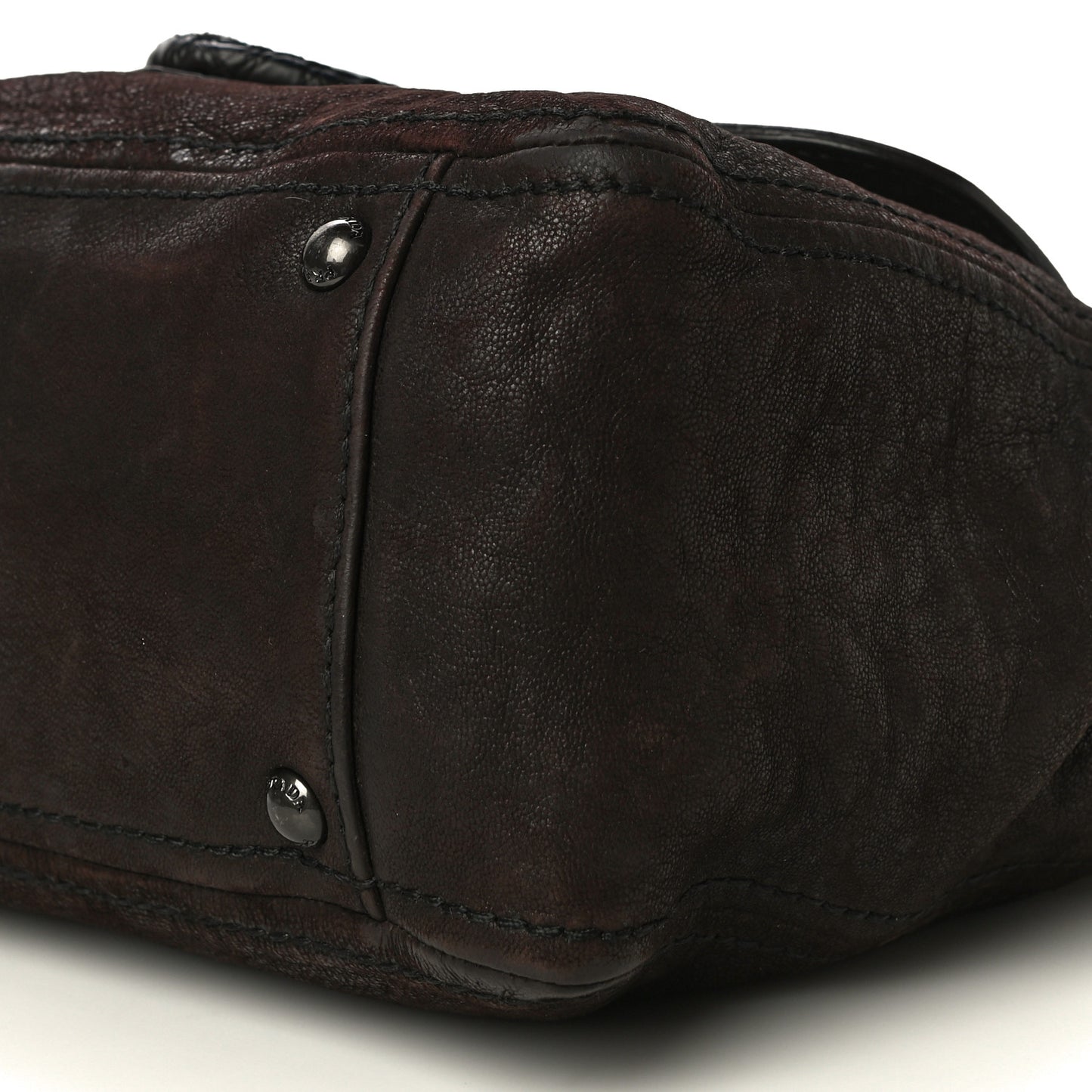 Goatskin Crocodile Embossed Flap Shoulder Bag Dark Brown