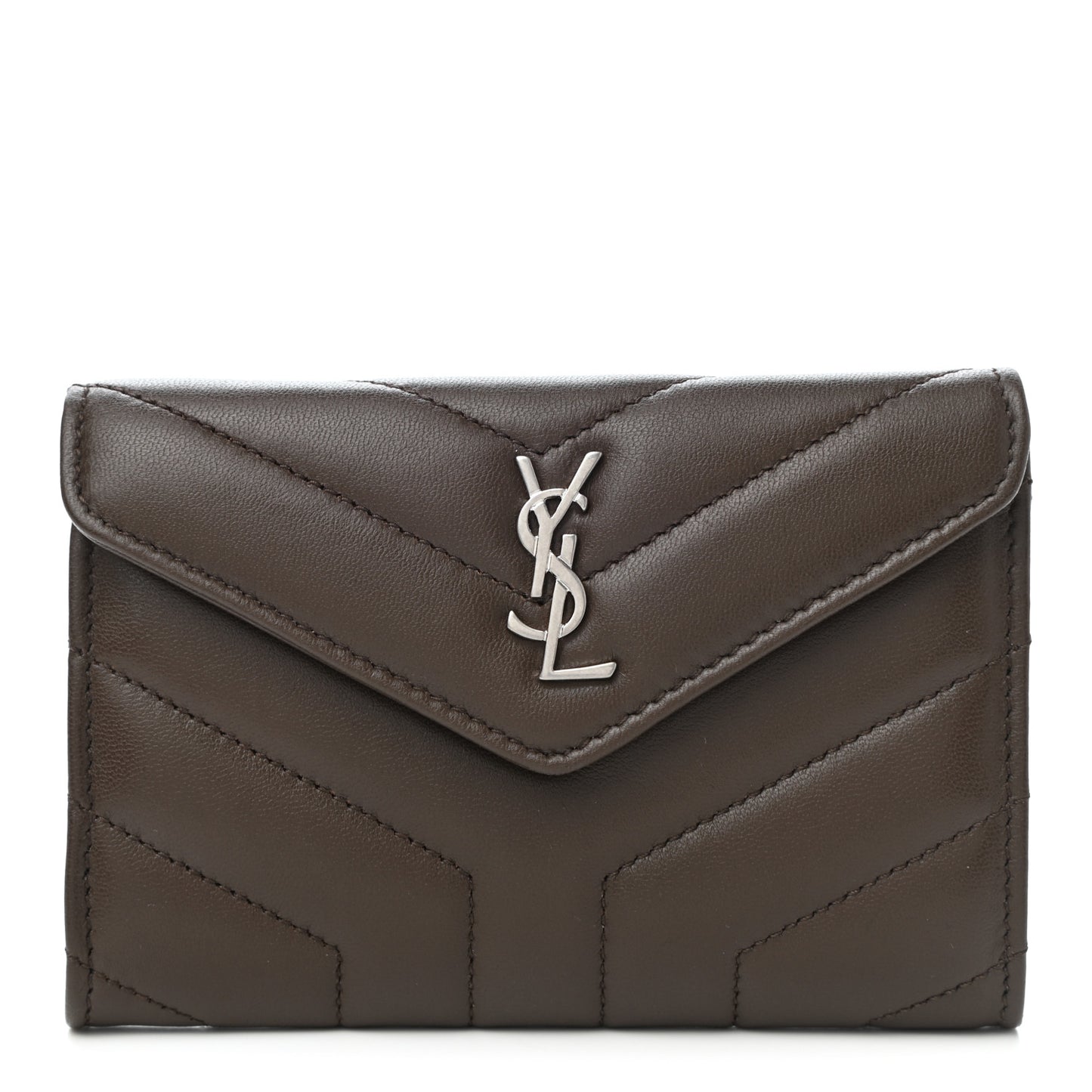 Lambskin Y Quilted Monogram Small Loulou Envelope Wallet Faggio