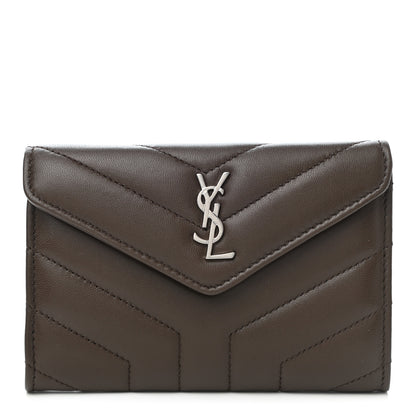 Saint Laurent Lambskin Y Quilted Monogram Small Loulou Envelope Wallet Faggio 1 of 7