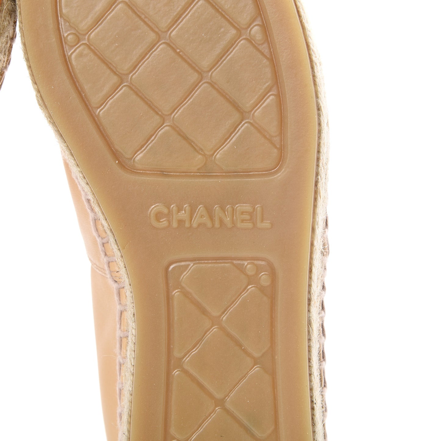 Lambskin CC Espadrilles 38 Beige Black