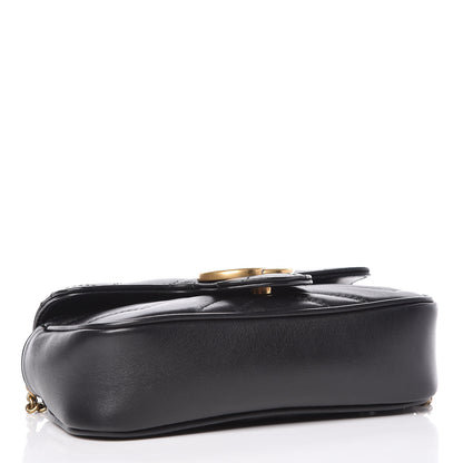 Gucci Calfskin Matelasse Super Mini GG Marmont Shoulder Bag Black 4 of 10