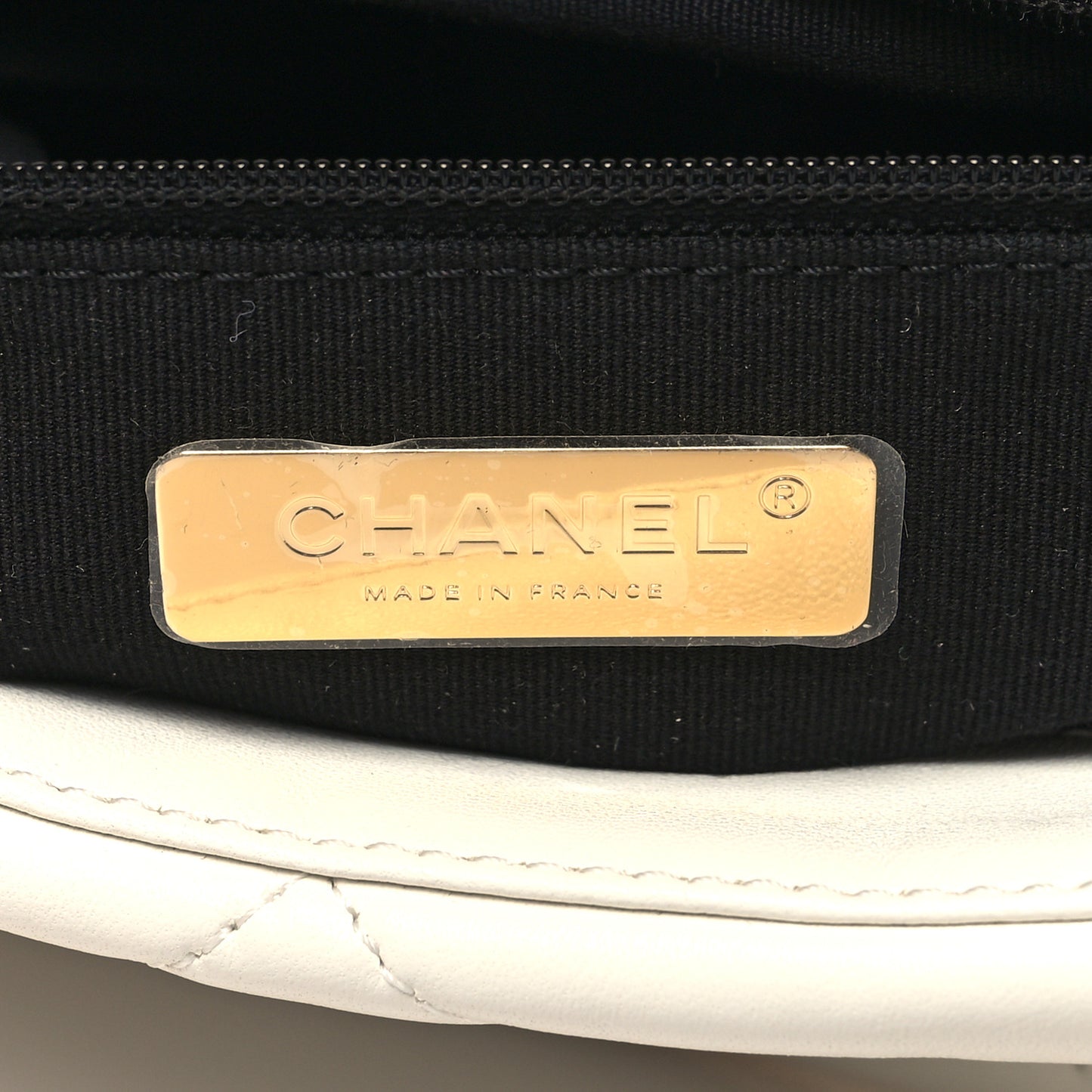 Lambskin Quilted Large Chanel 19 Flap White
