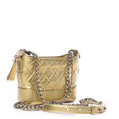Chanel Metallic Aged Calfskin Quilted Small Gabrielle Hobo Gold 3 of 10