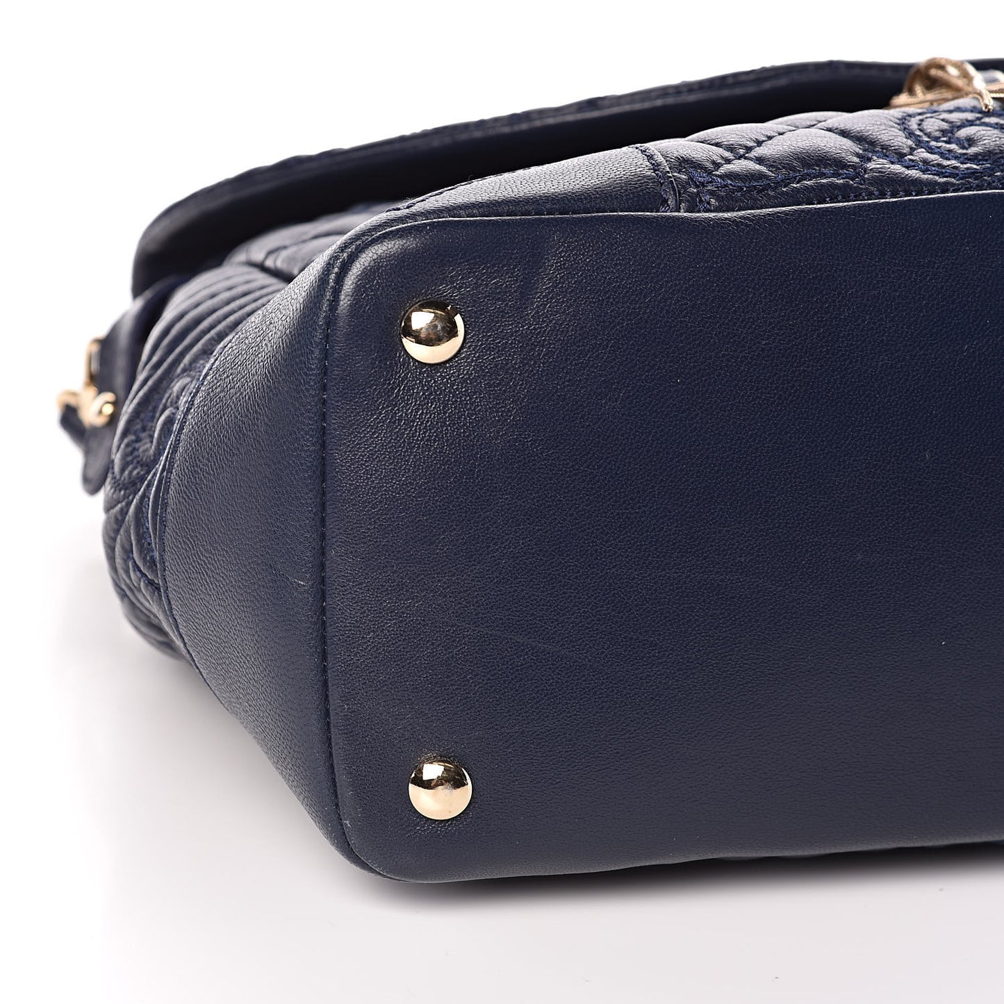 Barocco Quilted Nappa Altea Vanitas Satchel Blue