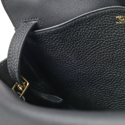 Hermes Taurillon Clemence Halzan 25 Black 6 of 7