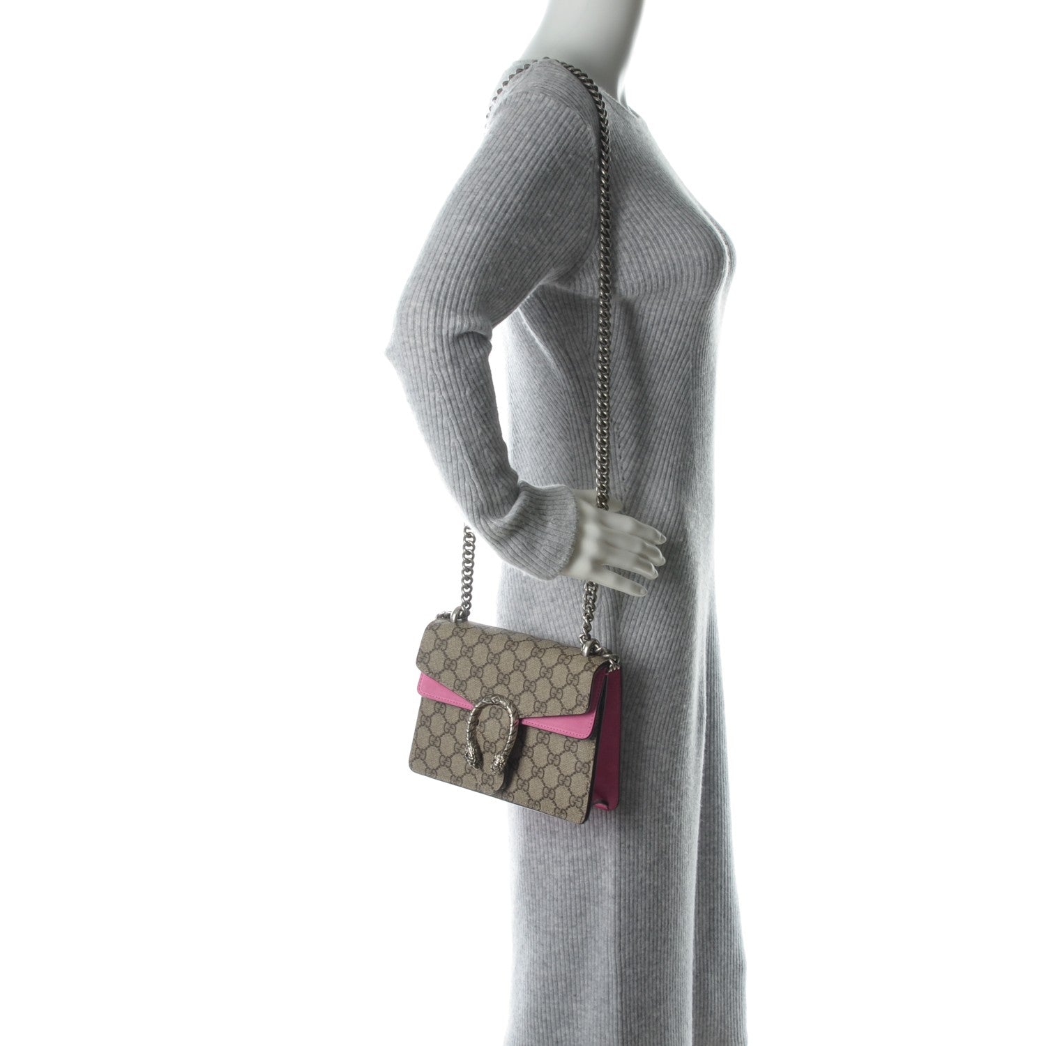 Gucci GG Supreme Monogram Mini Dionysus Shoulder Bag Pink 2 of 6
