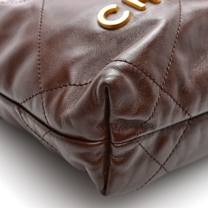 Chanel Shiny Calfskin Quilted Mini Chanel 22 Brown 10 of 11