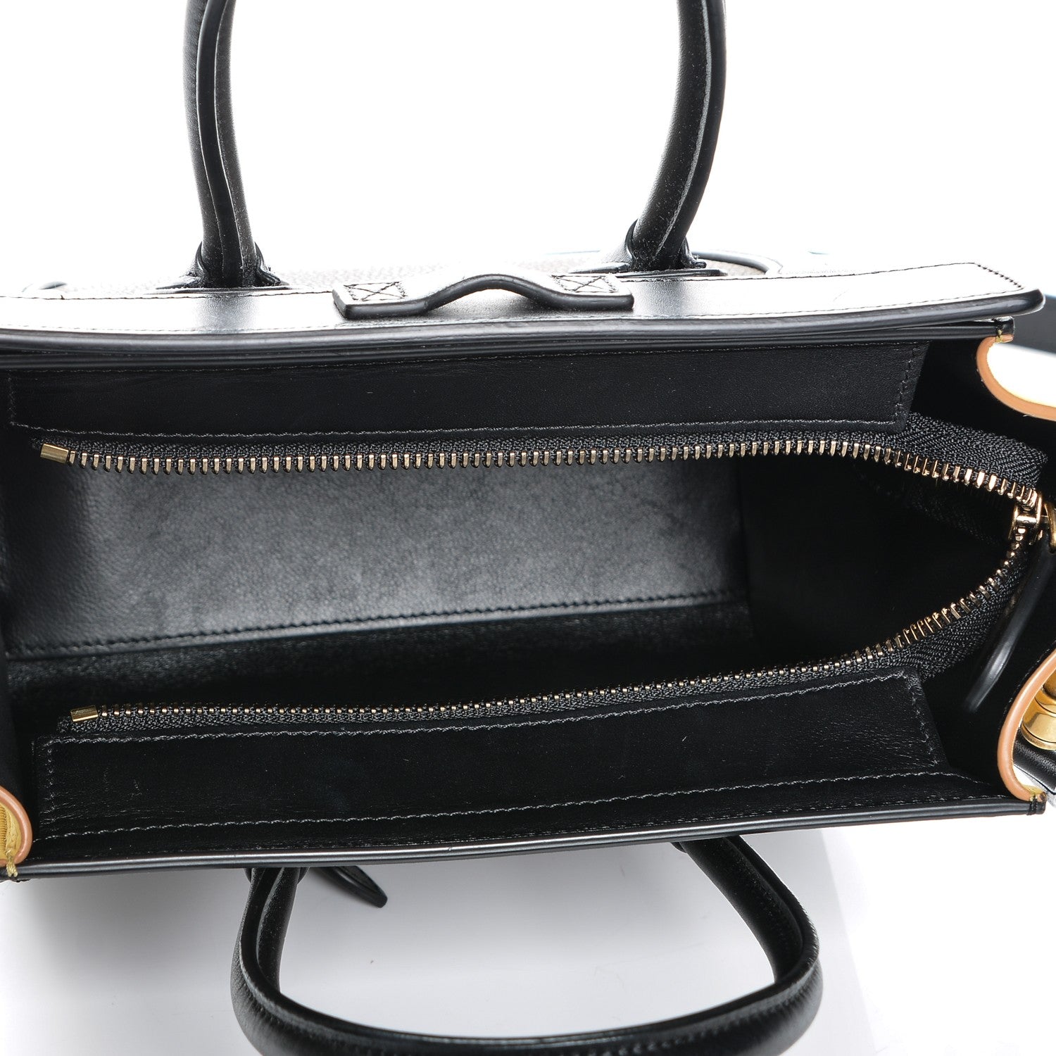 Celine Drummed Calfskin Suede Nano Tri-Color Luggage Amber 5 of 7