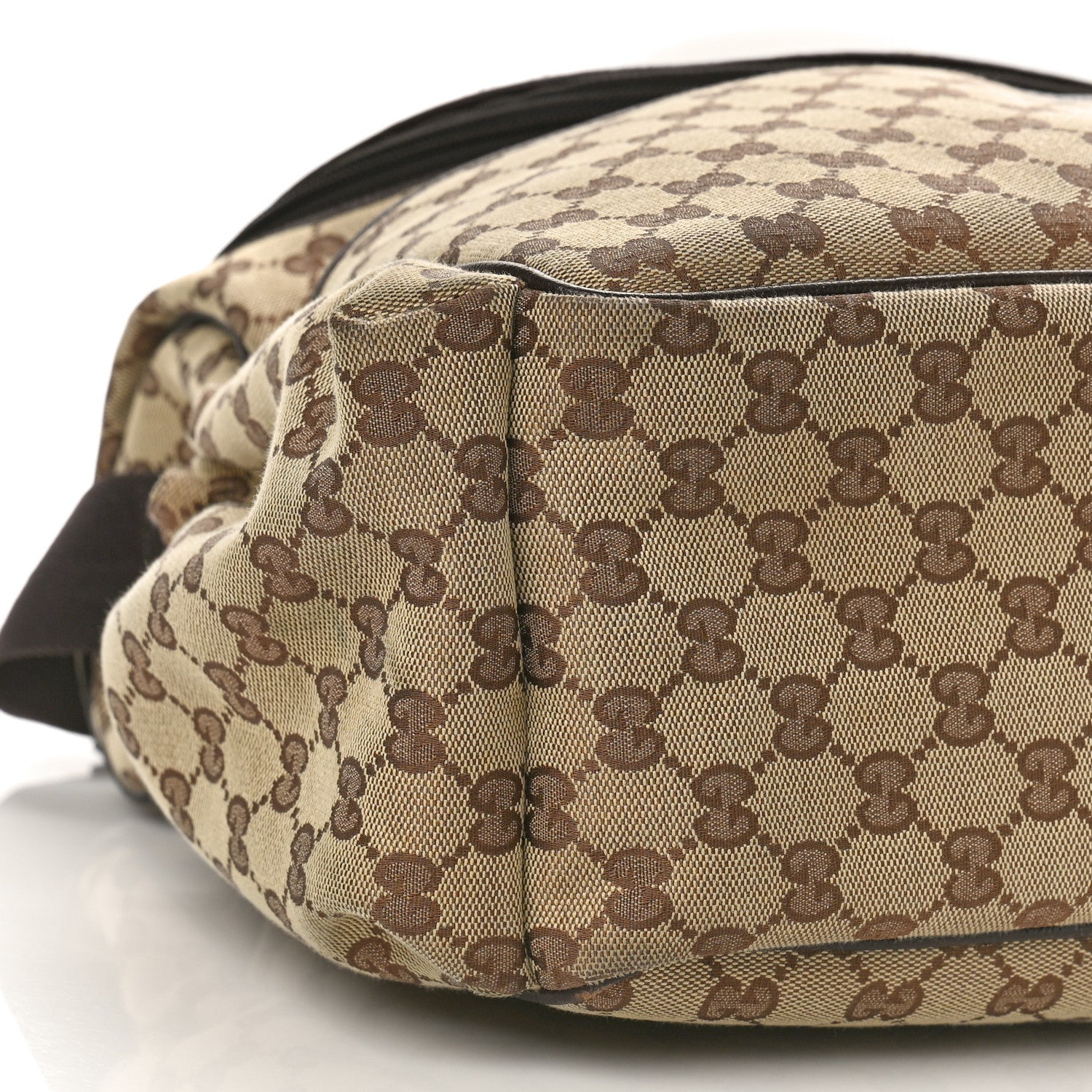 Gucci Monogram Natural Pigskin Large Diaper Bag Beige Ebony Cocoa Dark Chocolate 9 of 10