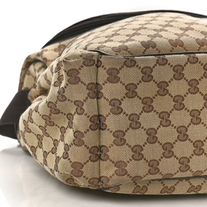 Gucci Monogram Natural Pigskin Large Diaper Bag Beige Ebony Cocoa Dark Chocolate 9 of 10