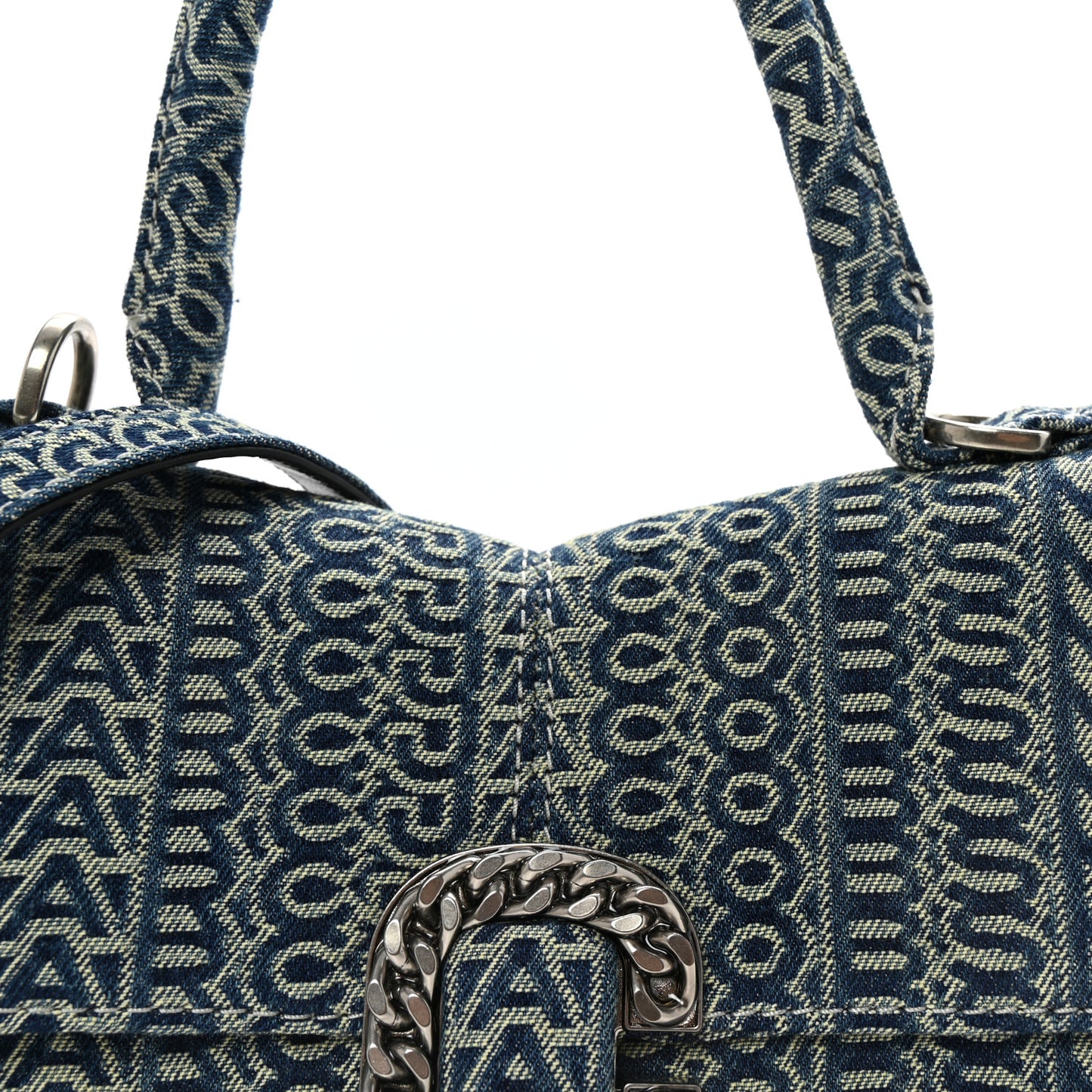 Sun Faded Denim Monogram The St Marc Mini Top Handle Bag Blue