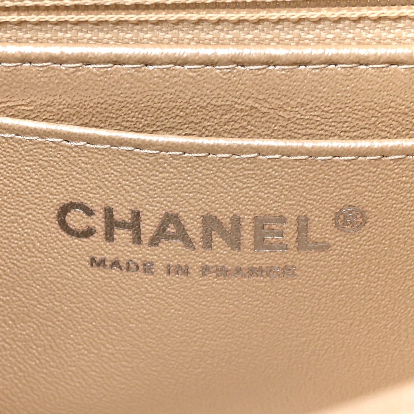 Metallic Sheepskin Quilted 2.55 Reissue Mini Flap Beige