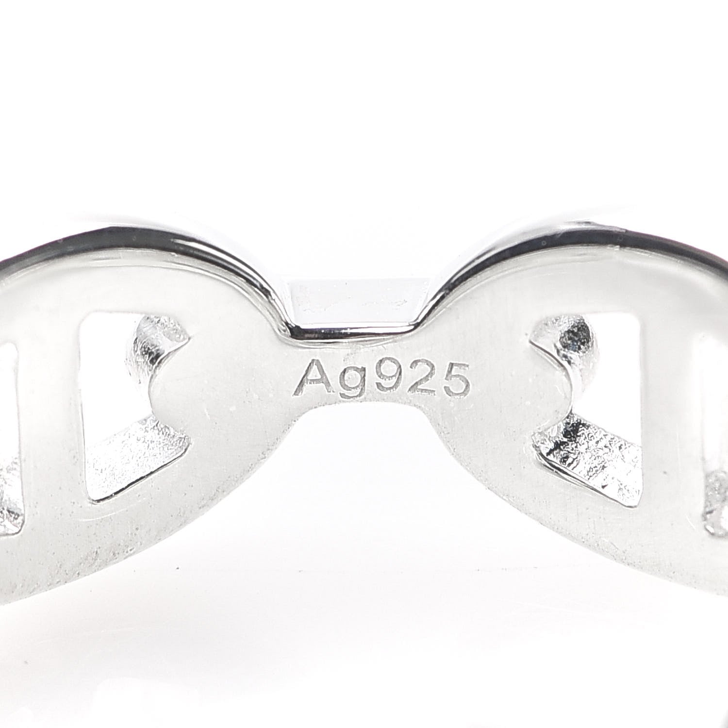 Hermes Sterling Silver PM Chaine d'Ancre Enchainee Band Ring 56 7.5 5 of 7