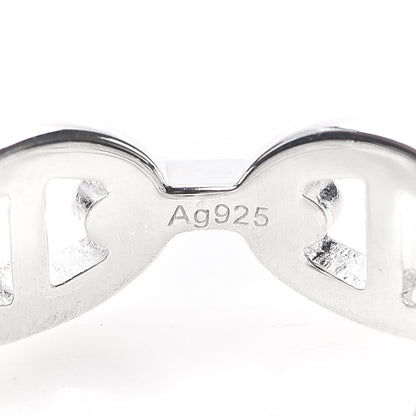 Hermes Sterling Silver PM Chaine d'Ancre Enchainee Band Ring 56 7.5 5 of 7