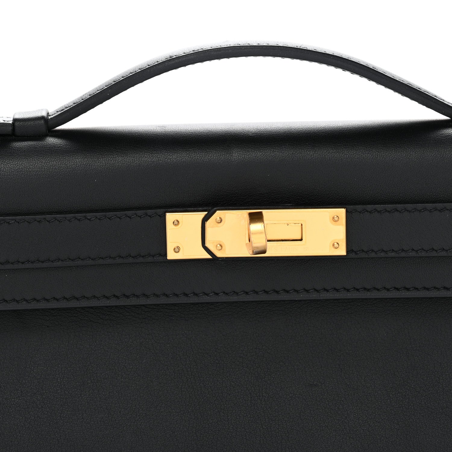 Hermes Swift Kelly Cut Clutch Pochette Black 11 of 12