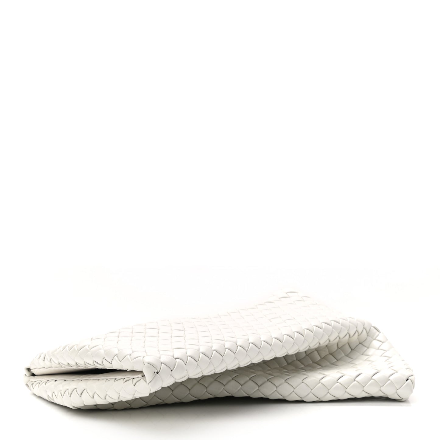 Nappa Intrecciato Crisscross Clutch Chalk