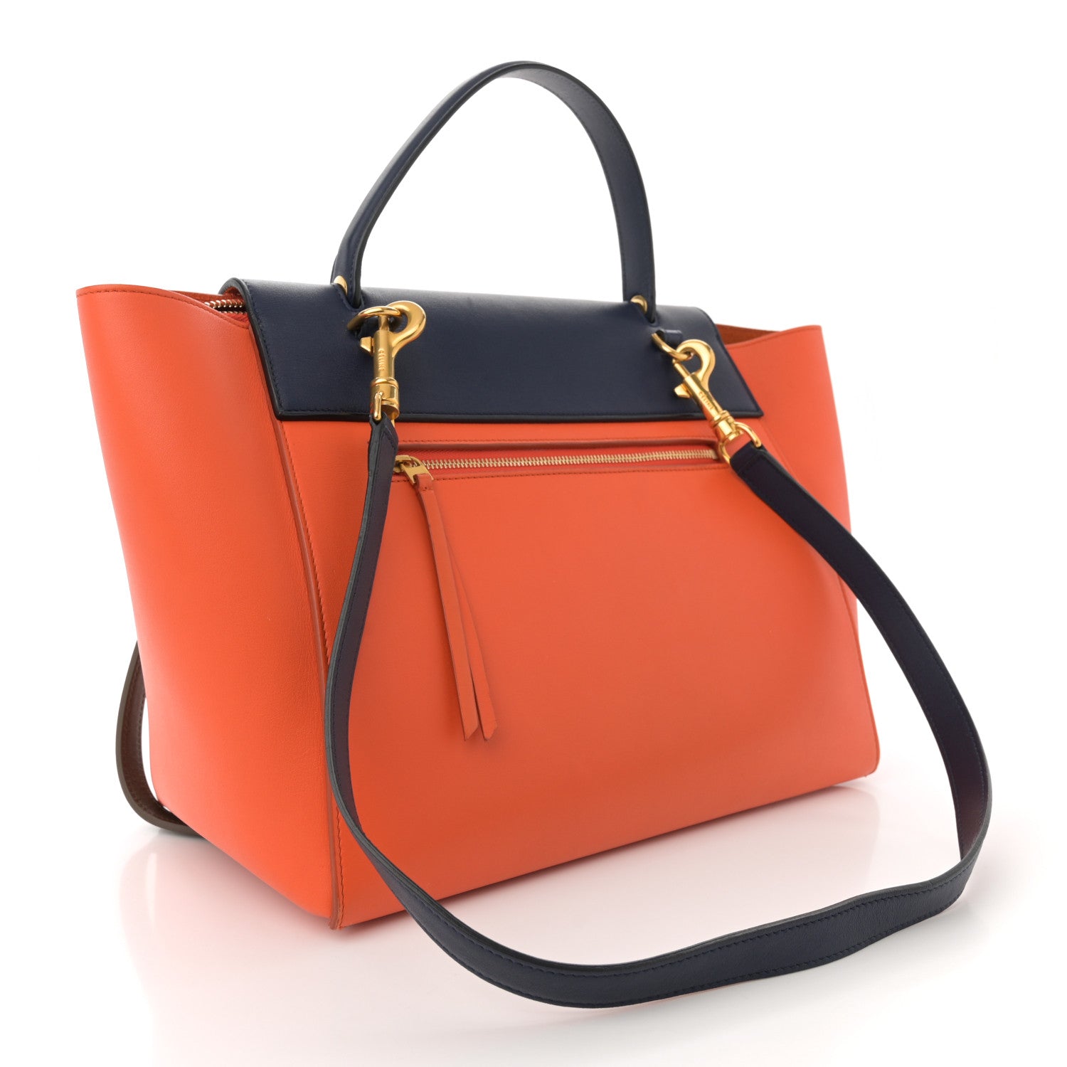Celine Smooth Calfskin Mini Tri-Color Belt Bag Orange 3 of 13