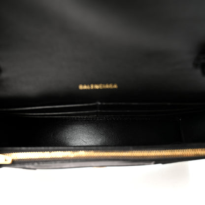 Balenciaga Shiny Box Calfskin Hourglass Chain Bag Black 5 of 9