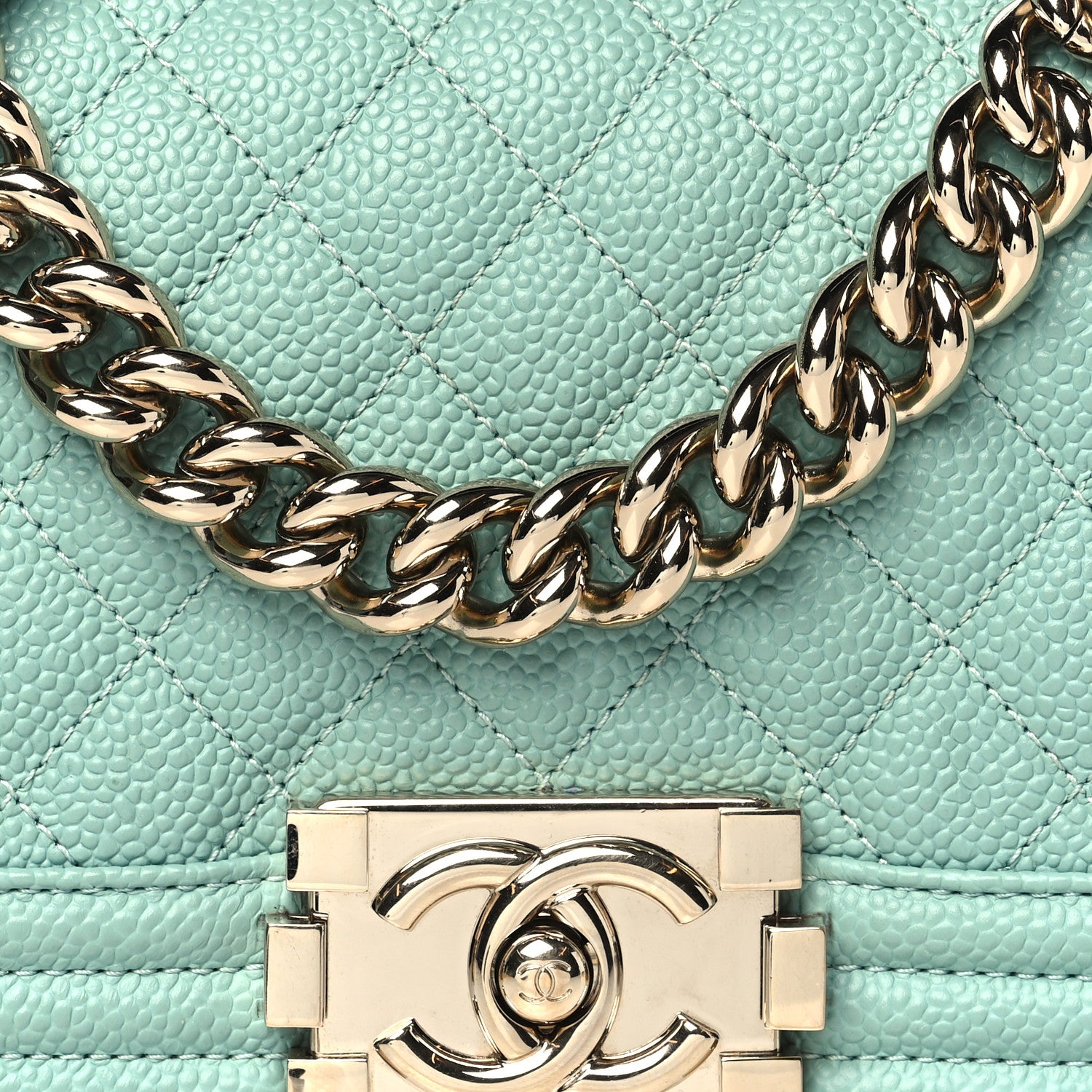 Chanel Caviar Quilted Small Boy Flap Light Blue 8 of 10