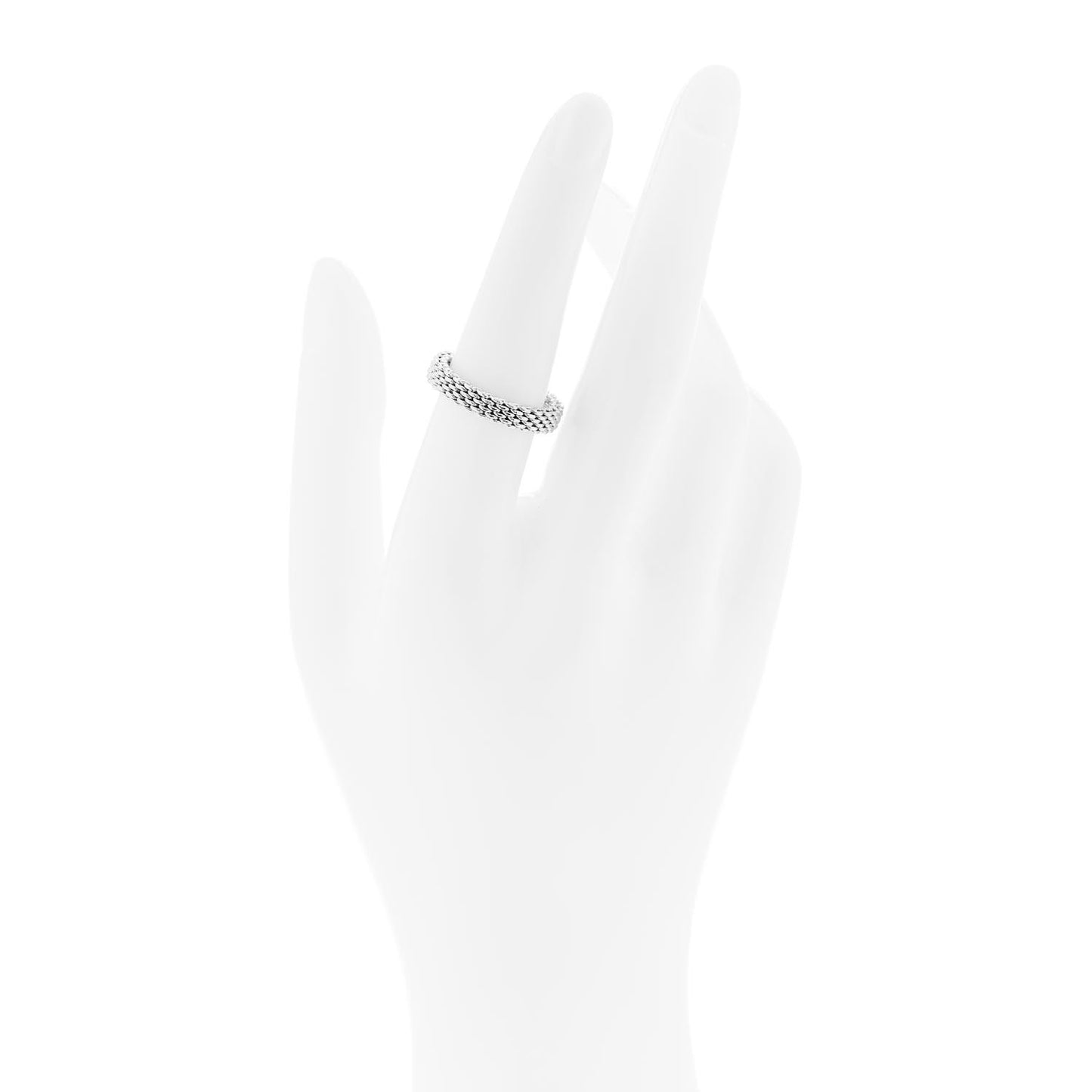 18K White Gold Narrow Mesh Somerset Ring 53 6.25