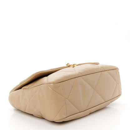 Chanel Lambskin Quilted Large Chanel 19 Flap Dark Beige 4 of 10
