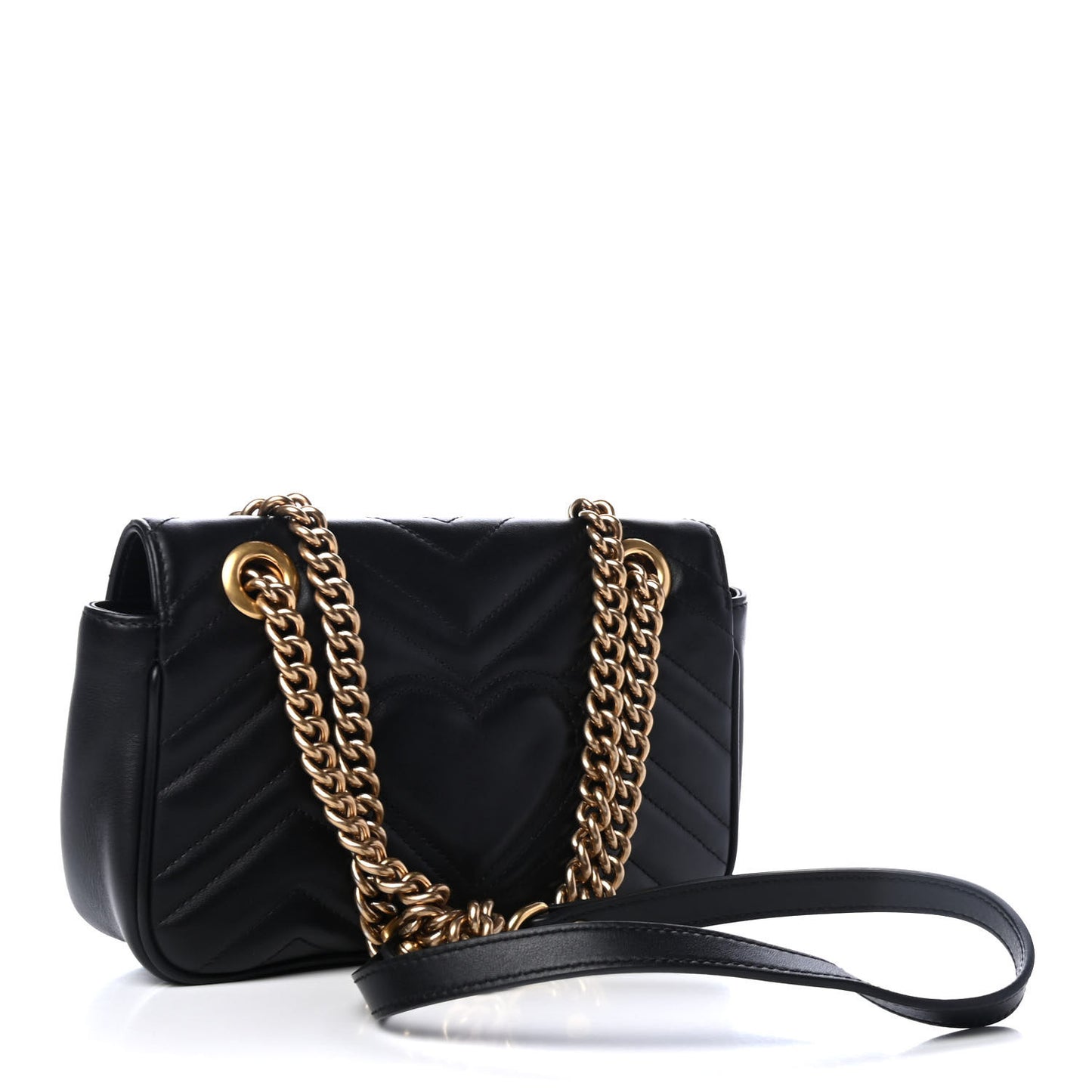 Calfskin Matelasse Mini GG Marmont Shoulder Bag Black