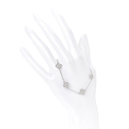 Van Cleef & Arpels 18K White Gold Diamond 6 Motifs Sweet Alhambra Bracelet 2 of 6
