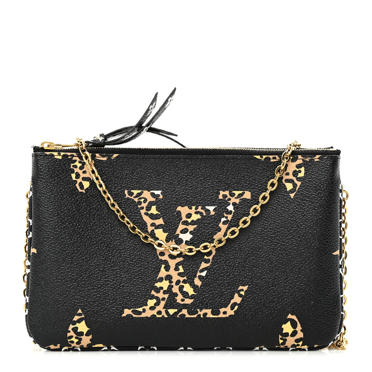 Monogram Giant Jungle Pochette Double Zip Black