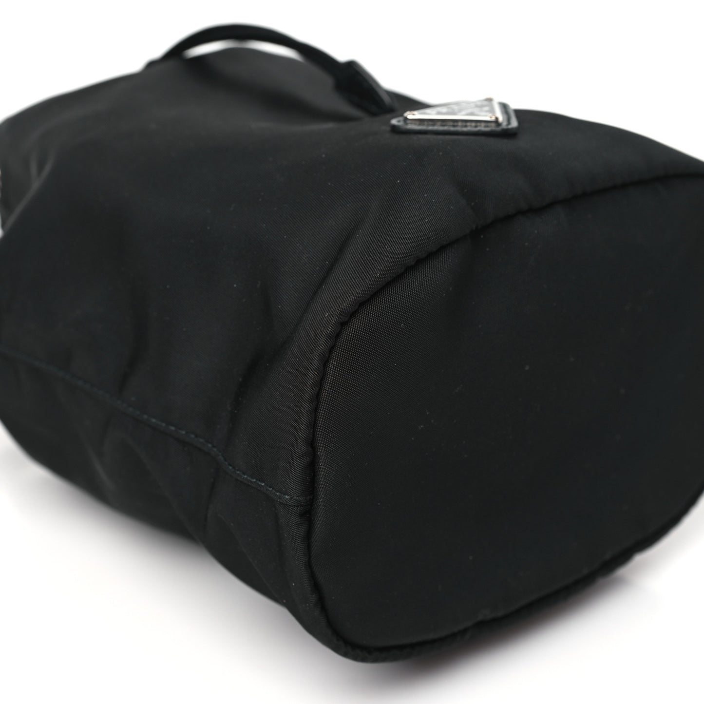 Re-Nylon Saffiano Bucket Wristlet Black