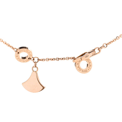 Bulgari 18K Rose Gold Diamond Mother of Pearl Divas' Dream Pave Pendant Necklace 5 of 6