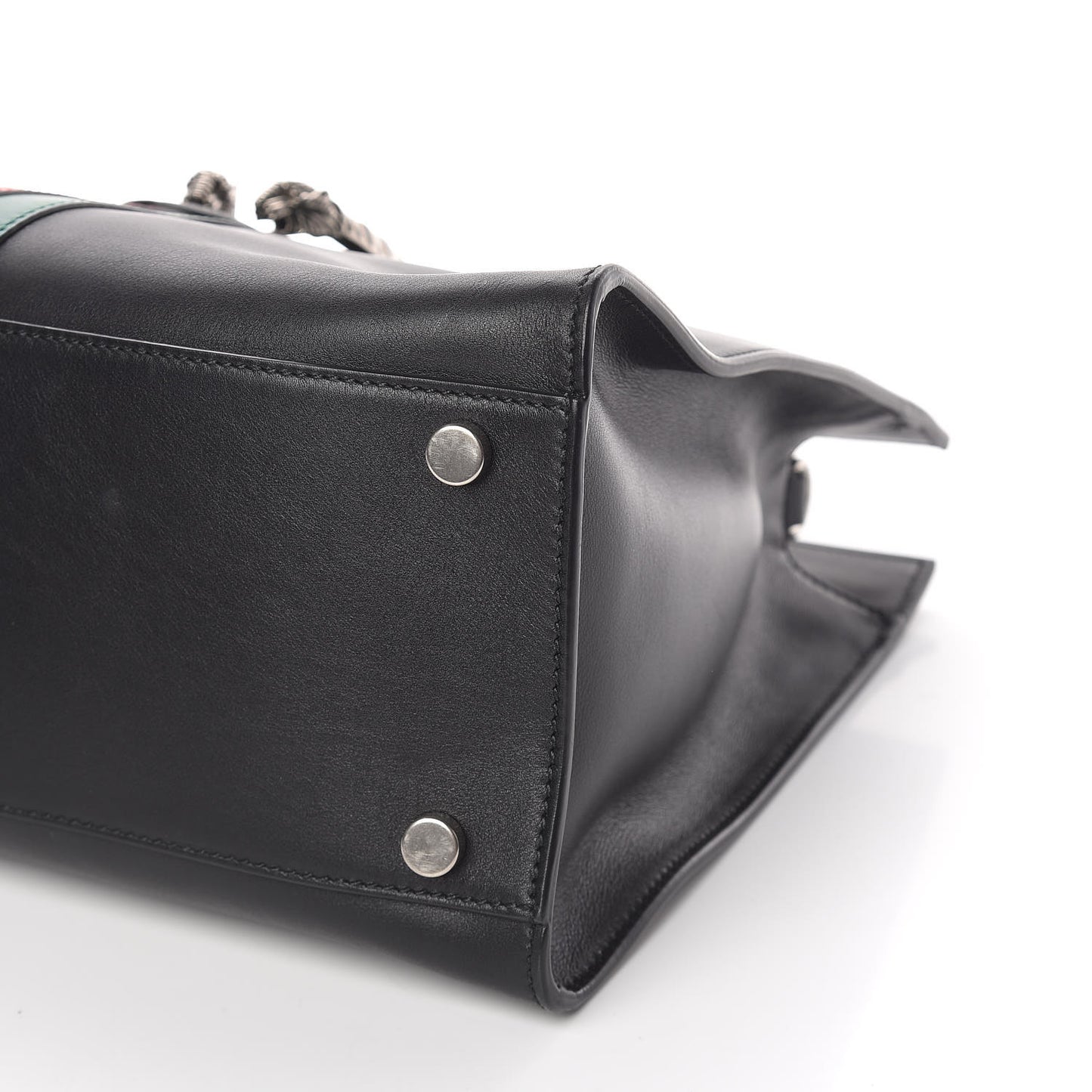 Calfskin Web Stripe Large Dionysus Tote Bag Black