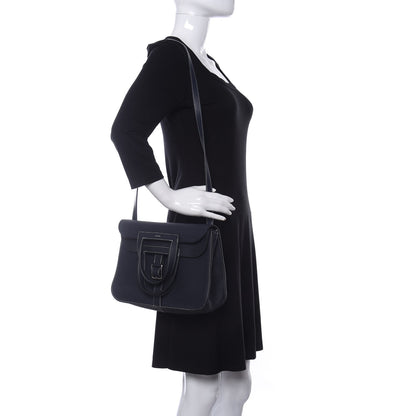 Hermes Taurillon Clemence Halzan 31 GM Bleu Nuit 2 of 11