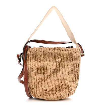 Chloe Raffia Calfskin Small Woody Basket Bag Brown 1 of 10