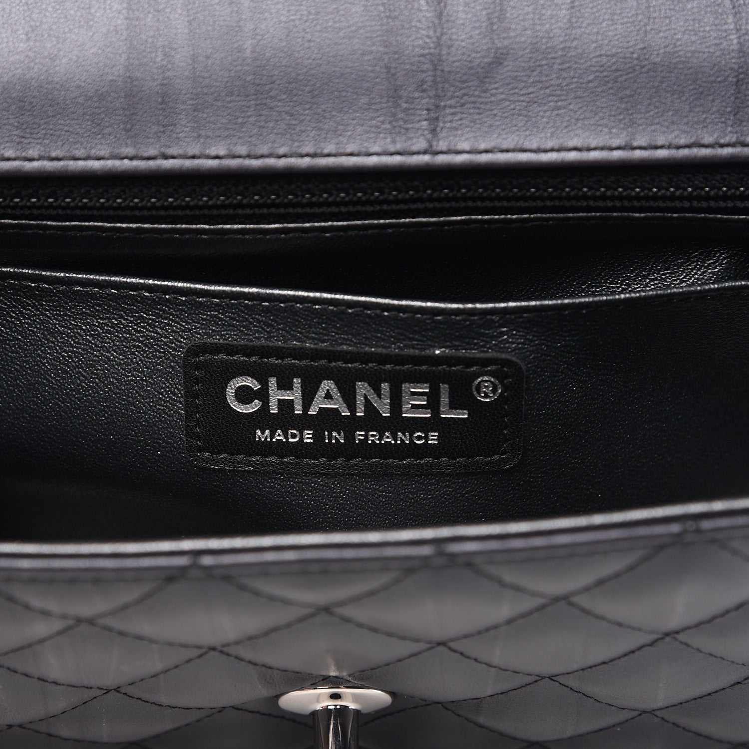 Chanel Iridescent Calfskin Quilted Mini Rectangular Flap Charcoal 6 of 11
