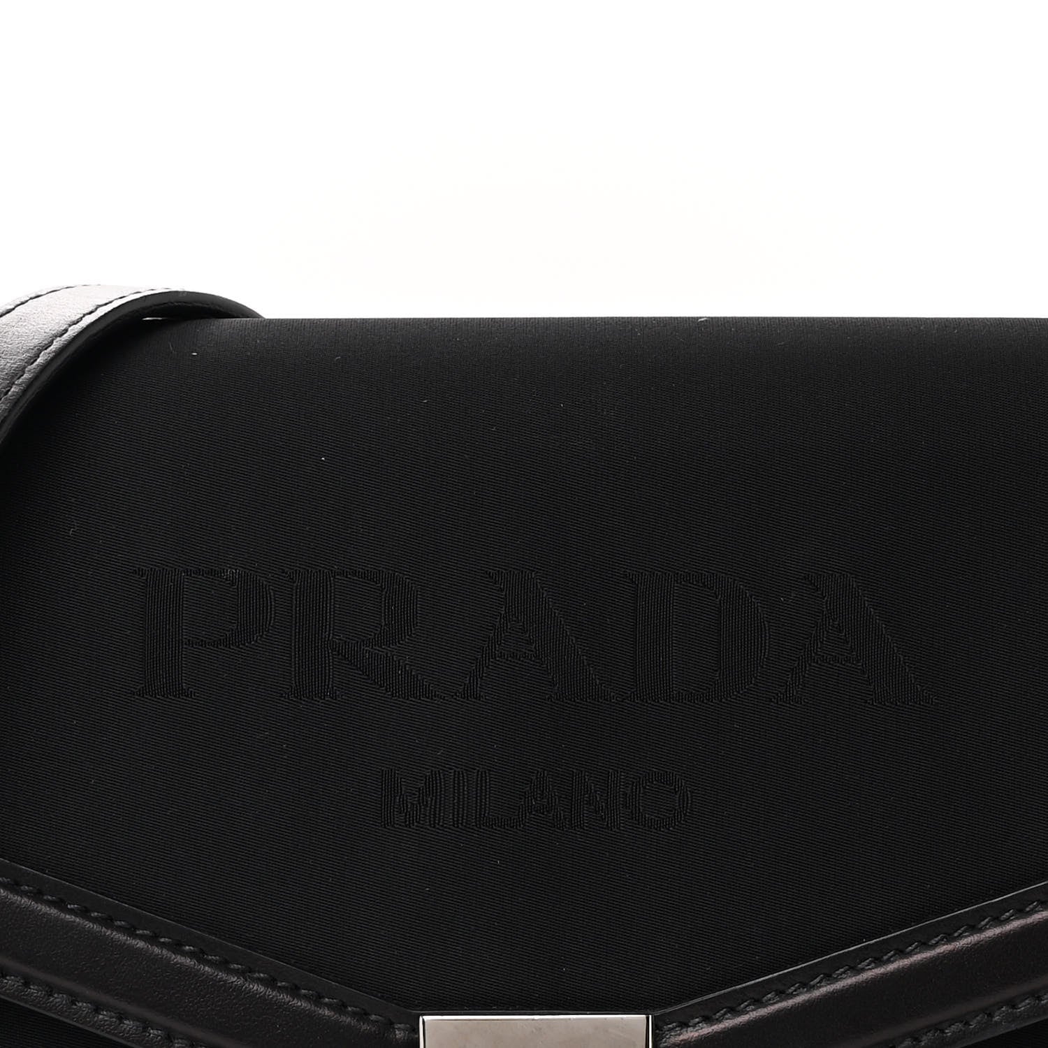 Prada Tessuto Nylon Jacquard Logo Envelope Flap Chain Shoulder Bag Black 9 of 12