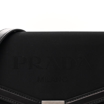 Prada Tessuto Nylon Jacquard Logo Envelope Flap Chain Shoulder Bag Black 9 of 12