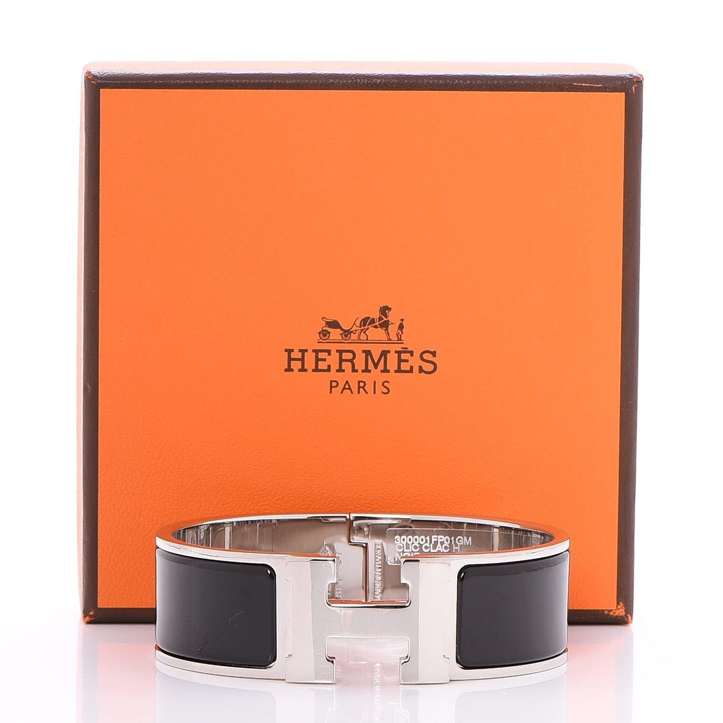Enamel Wide Clic Clac H Bracelet GM Black