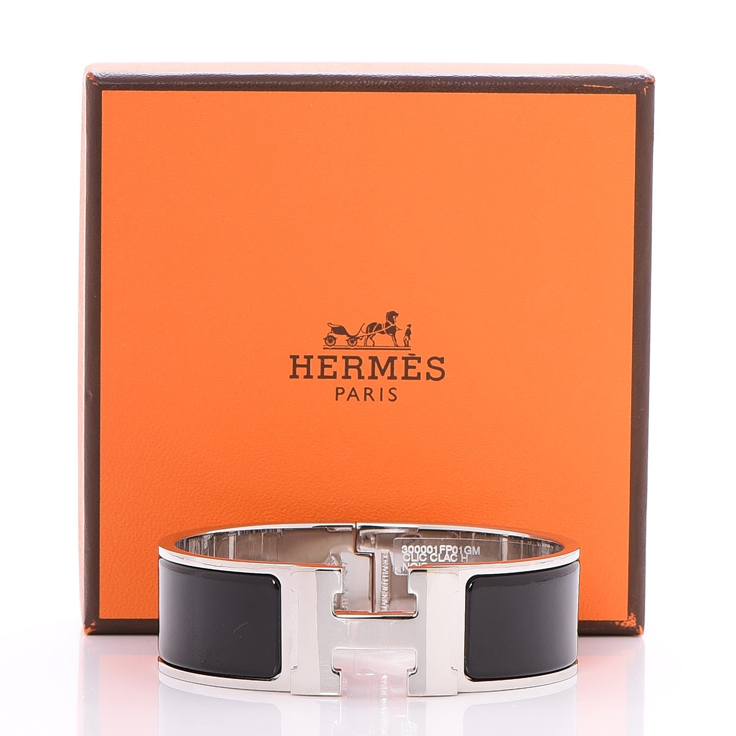 Hermes Enamel Wide Clic Clac H Bracelet GM Black 6 of 6