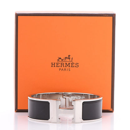 Hermes Enamel Wide Clic Clac H Bracelet GM Black 6 of 6