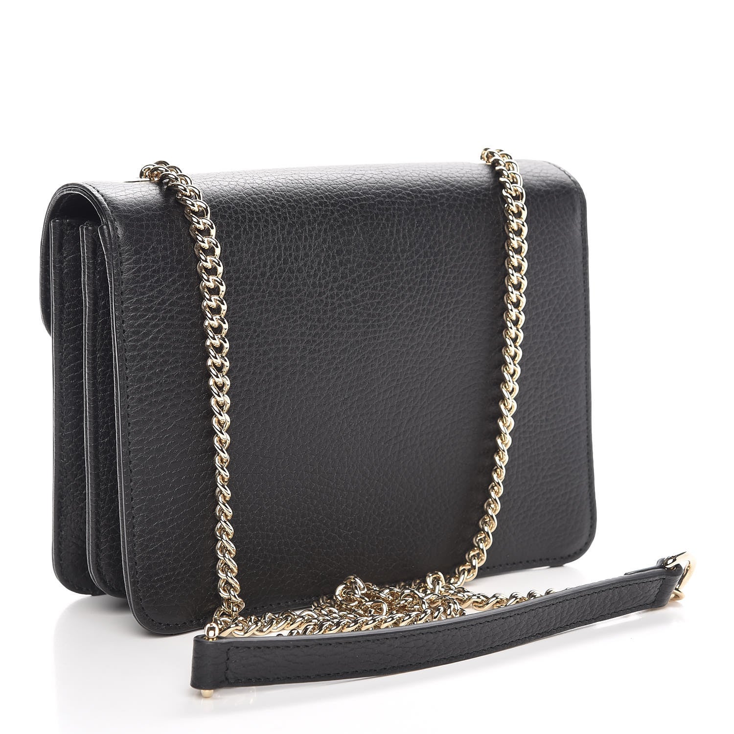 Gucci Dollar Calfskin Small Interlocking G Shoulder Bag Black 3 of 7