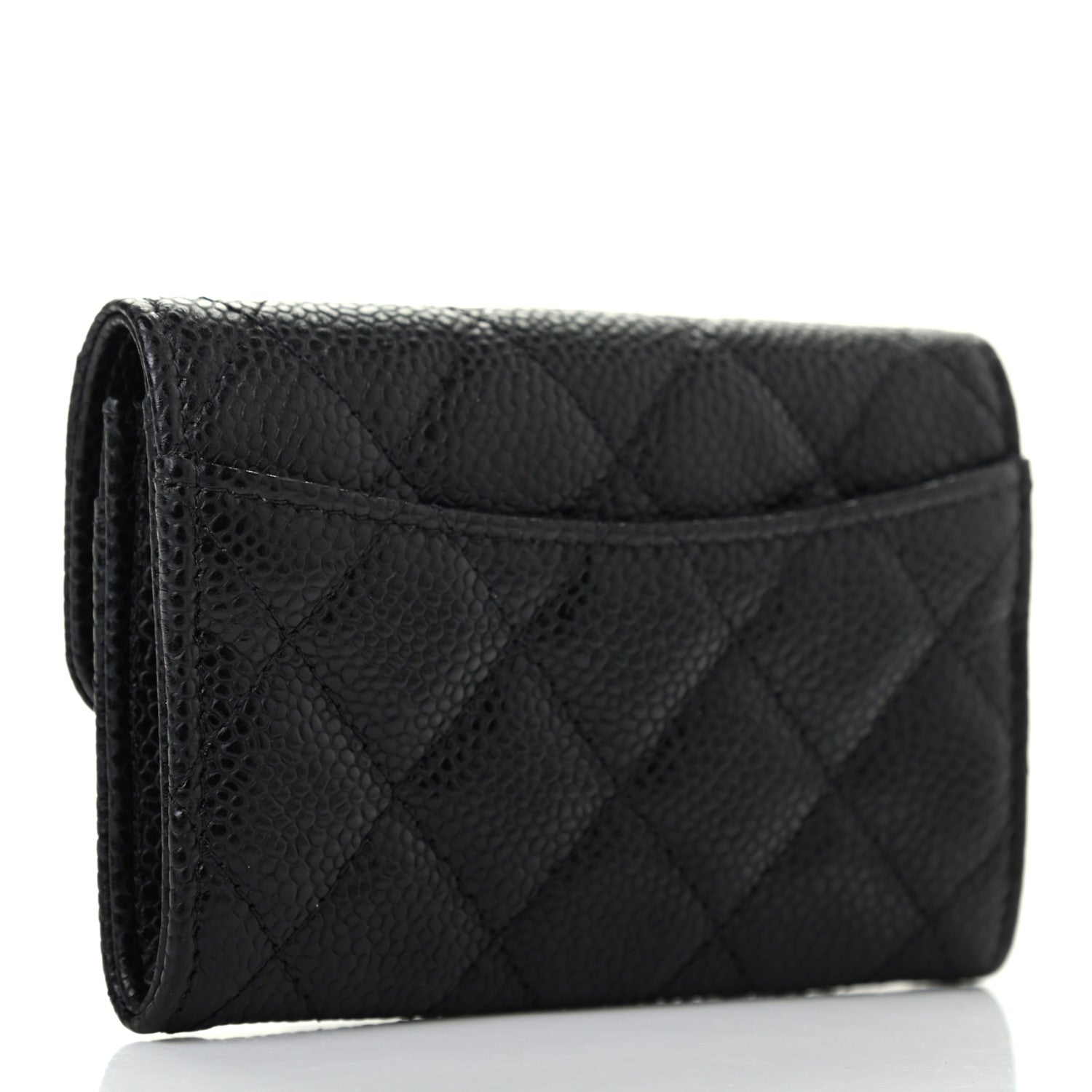 Chanel Caviar Quilted Flap Card Holder Wallet Black 2 of 6