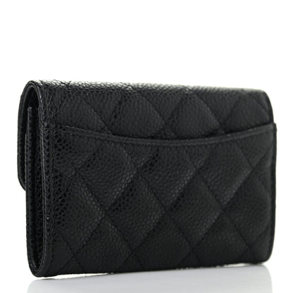 Chanel Caviar Quilted Flap Card Holder Wallet Black 2 of 6