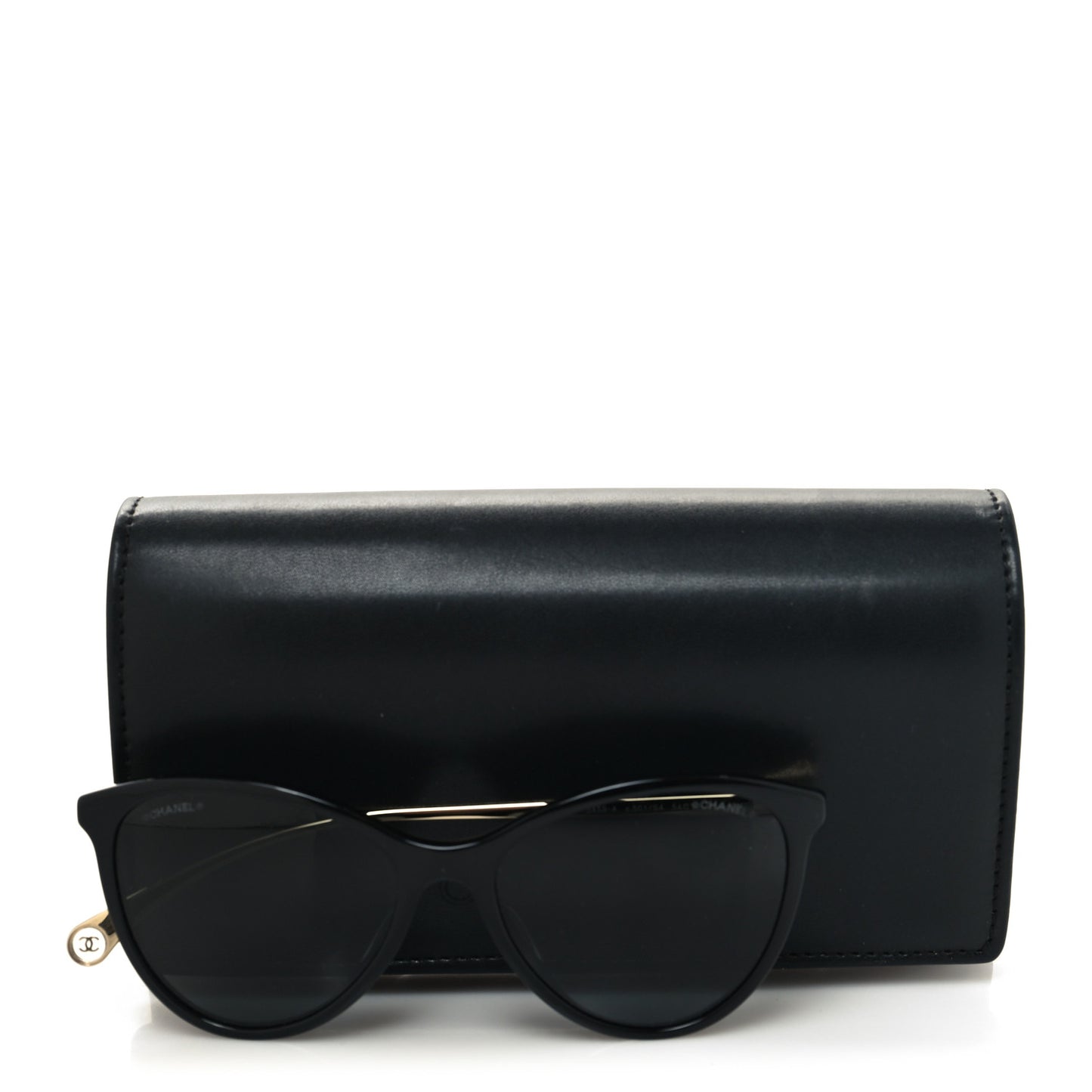 Acetate Metal Butterfly Sunglasses 5459-A Black Gold