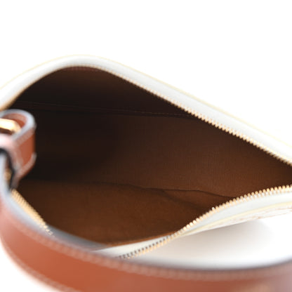 Celine Canvas Calfskin Ava Triomphe Shoulder Bag White 4 of 5