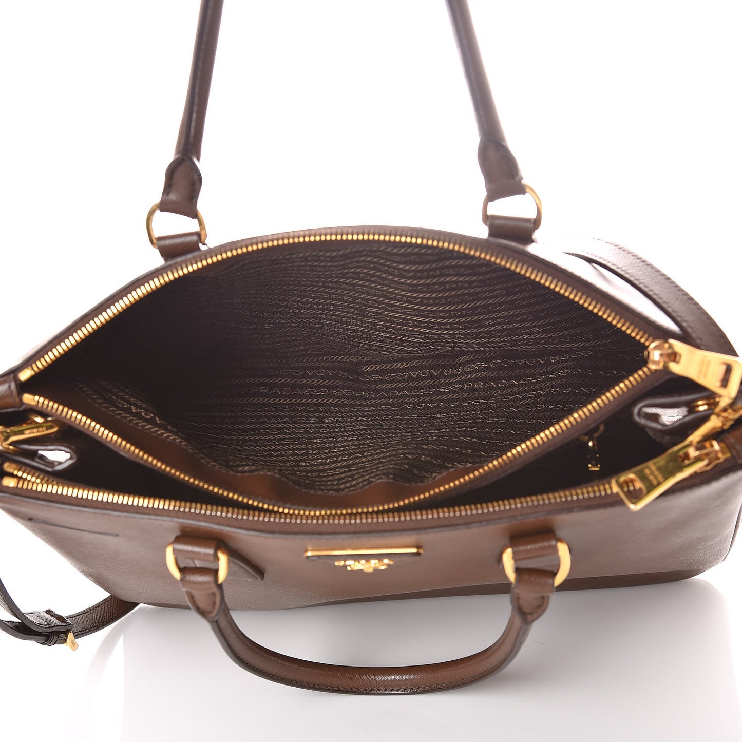 Saffiano Medium Galleria Double Zip Tote Cacao