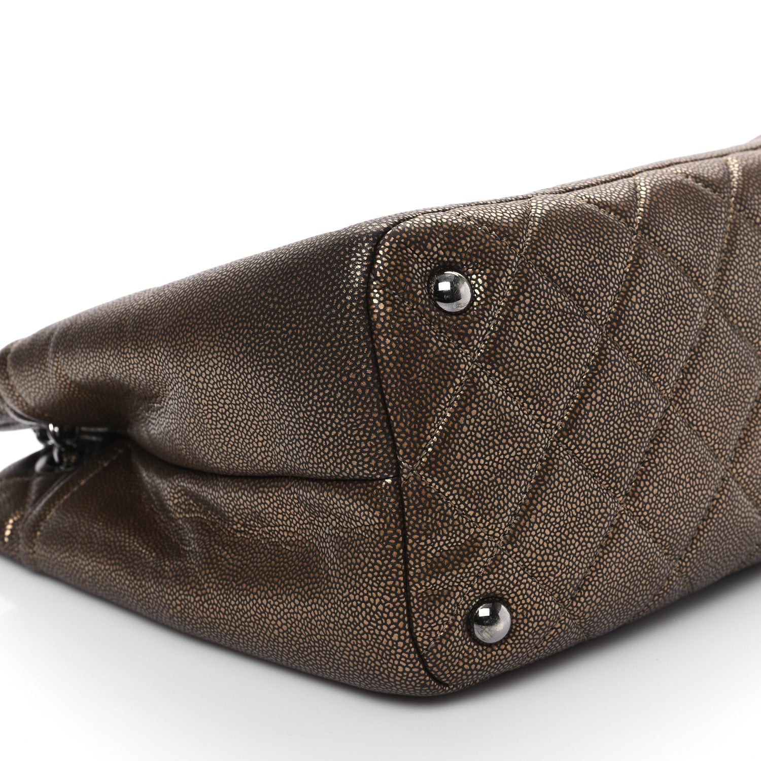 Chanel Metallic Caviar Quilted Large Timeless CC Soft Tote Bronze 8 of 11