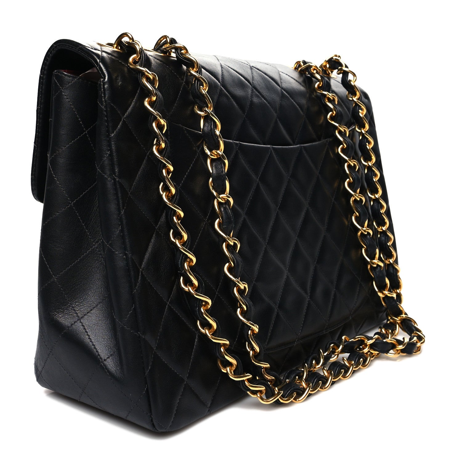 Chanel Lambskin Quilted XL Jumbo Single Flap Black 3 of 11